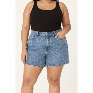ASOS | Slight Acid Wash Stonewash Denim Plus Size Jean Shorts